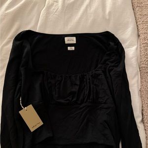 WILFRED ARITZIA BLACK LONG SLEEVE TOP